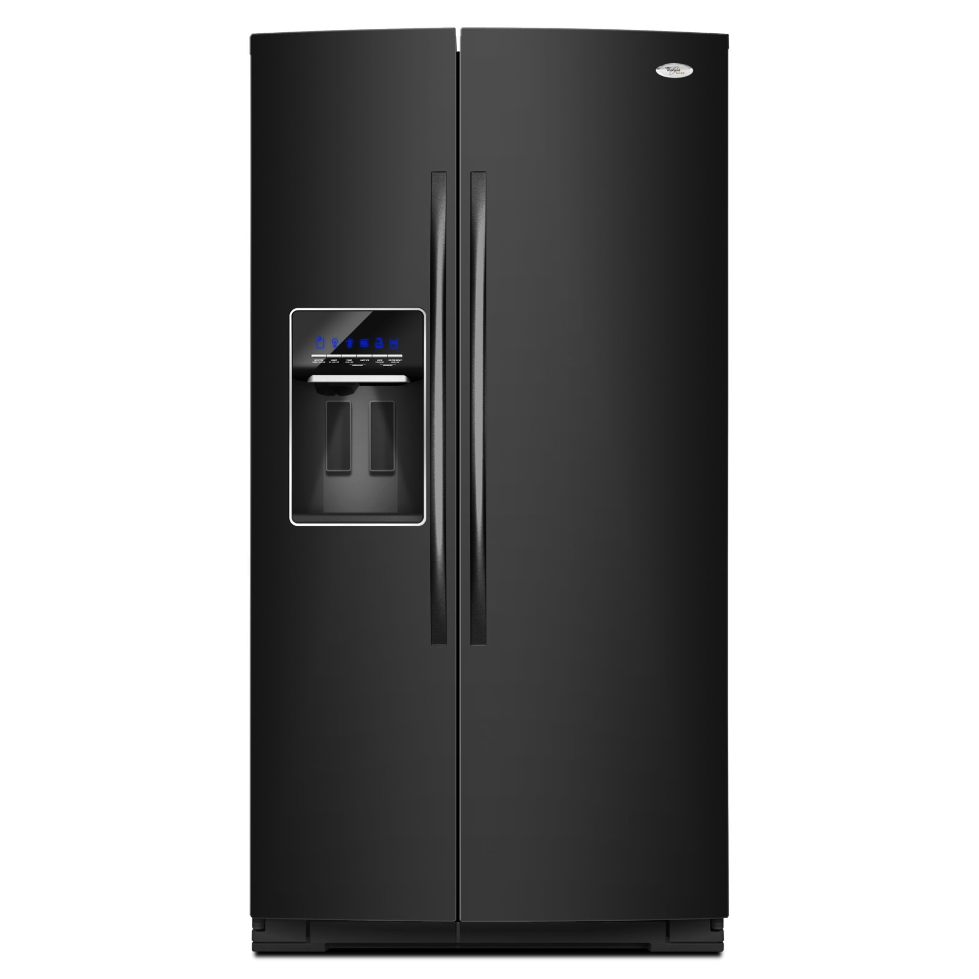 Whirlpool 24.5 cu. ft. Side-by-Side Refrigerator w/ In-Door-Ice, Black