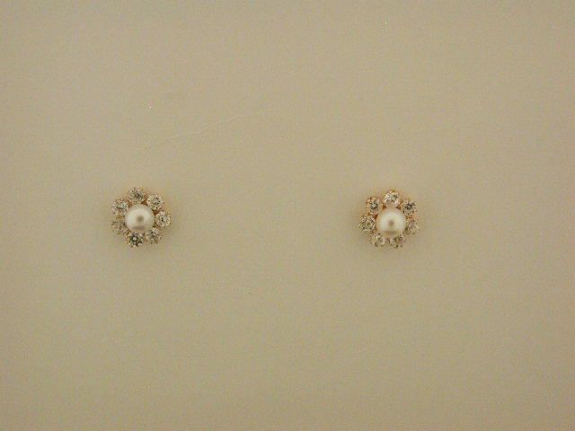 10Kt Pearl Flower Stud at Sears.com
