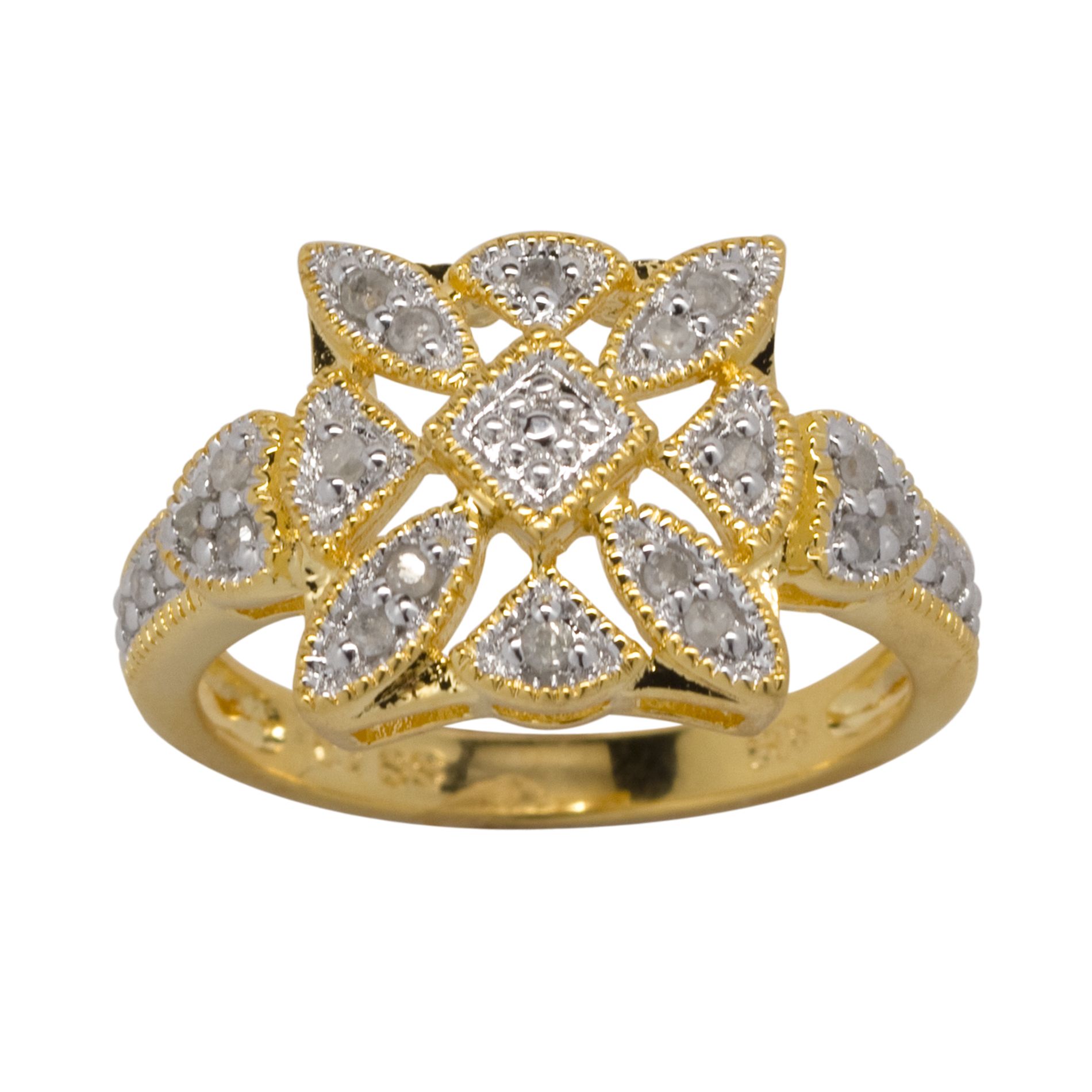1/5cttw Diamond Ring in 18k Gold over