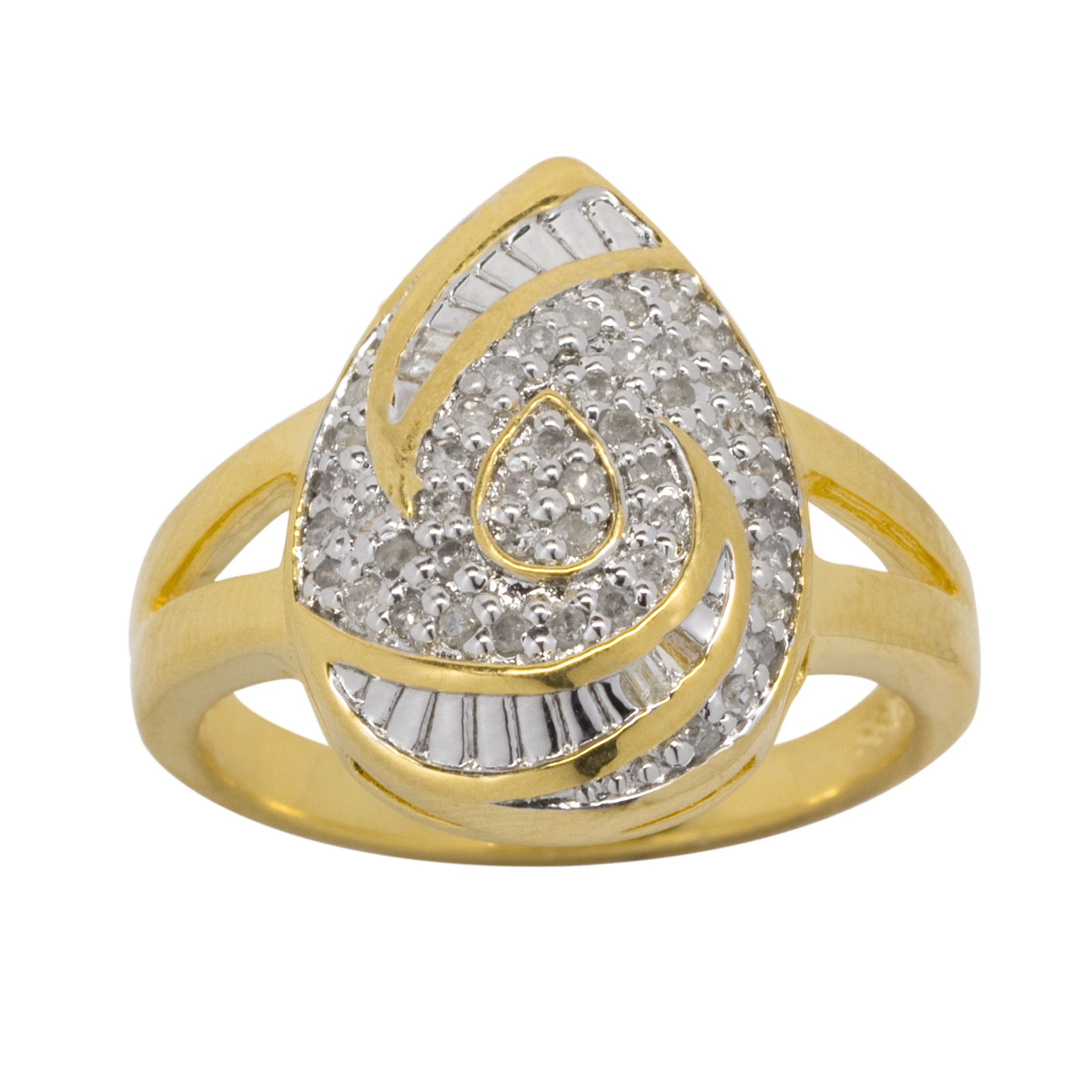 1/4cttw Diamond Ring in 18k Gold over Sterling Silver