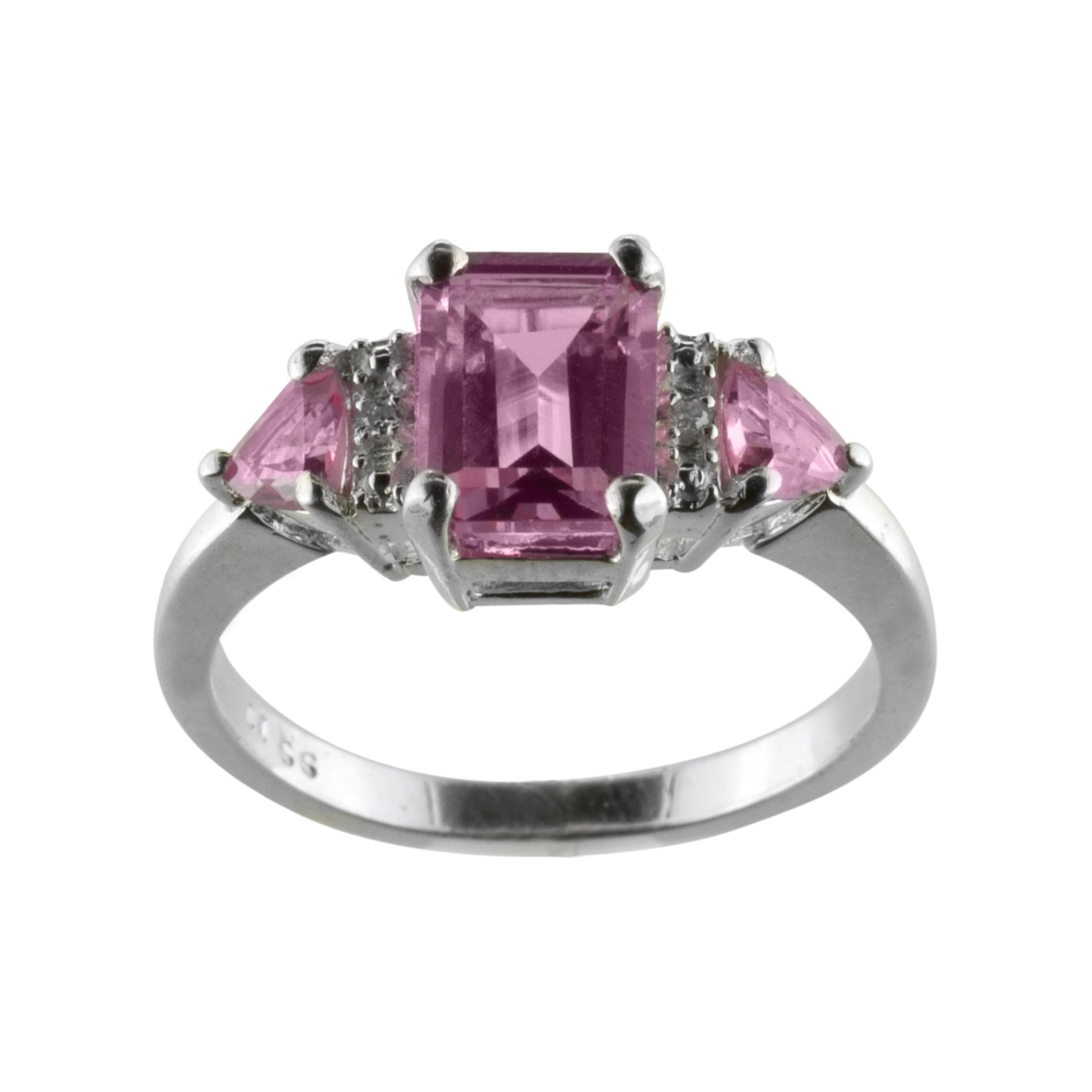 Lab Created Pink Sapphire and Diamond Accent Ring Sterling Silver. at Kmart.com