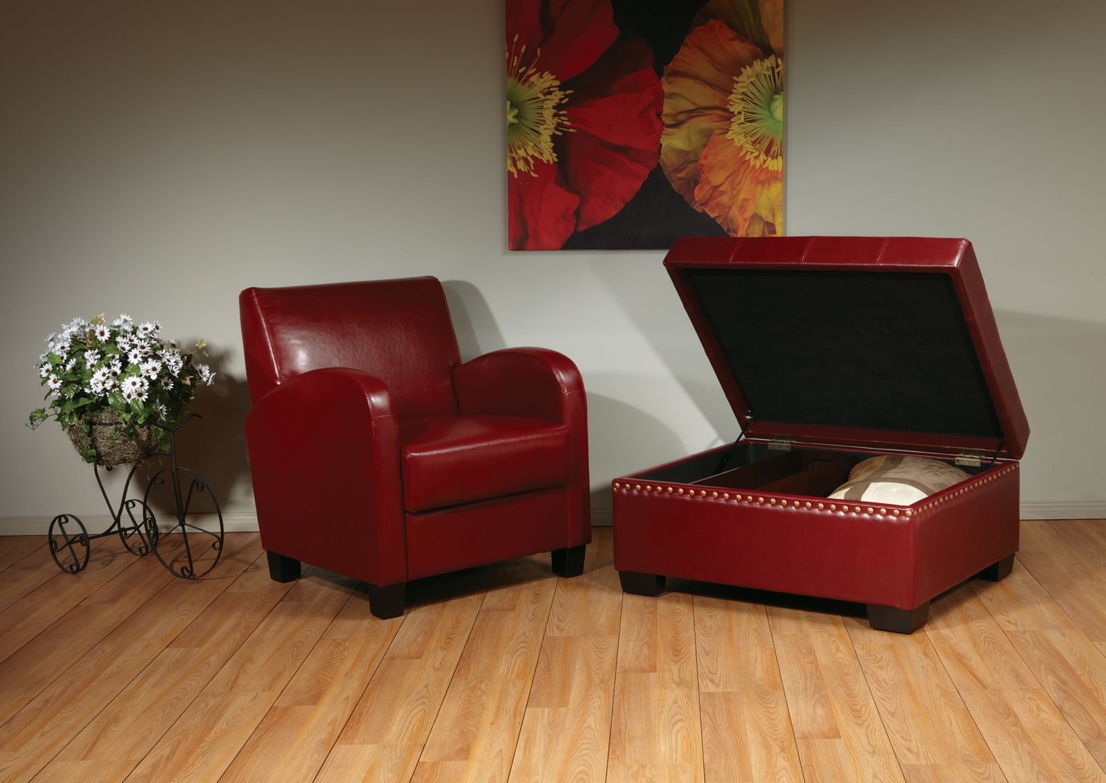 Avenue Six Detour Storage Ottoman with Tray - Furniture 