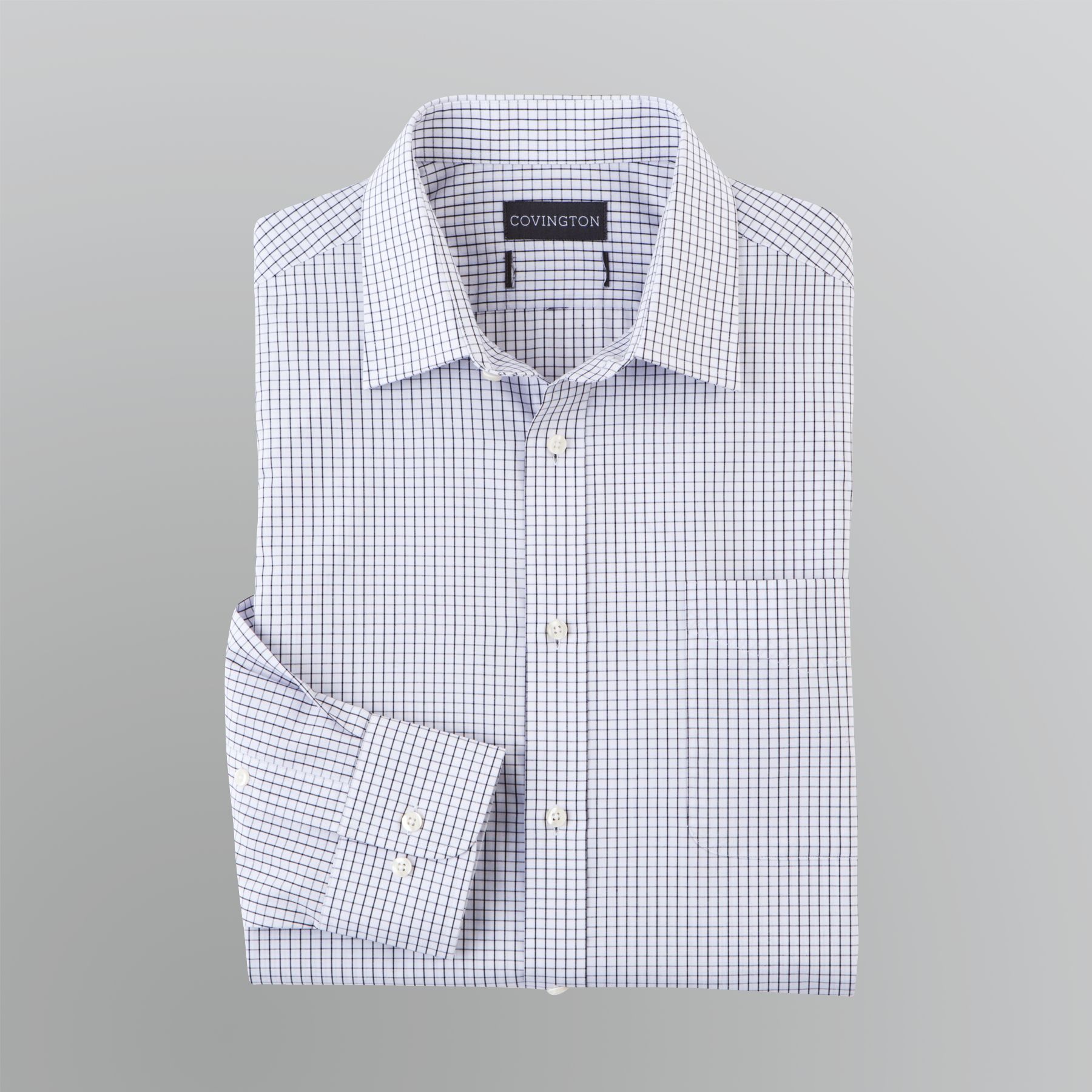 Covington Men's Ultimate Performance Dress Shirt Black/White 15.5