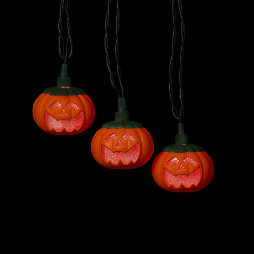 Kurt S. Adler 10-Light Pumpkin LED String Light Set, Includes 2 Light Sets