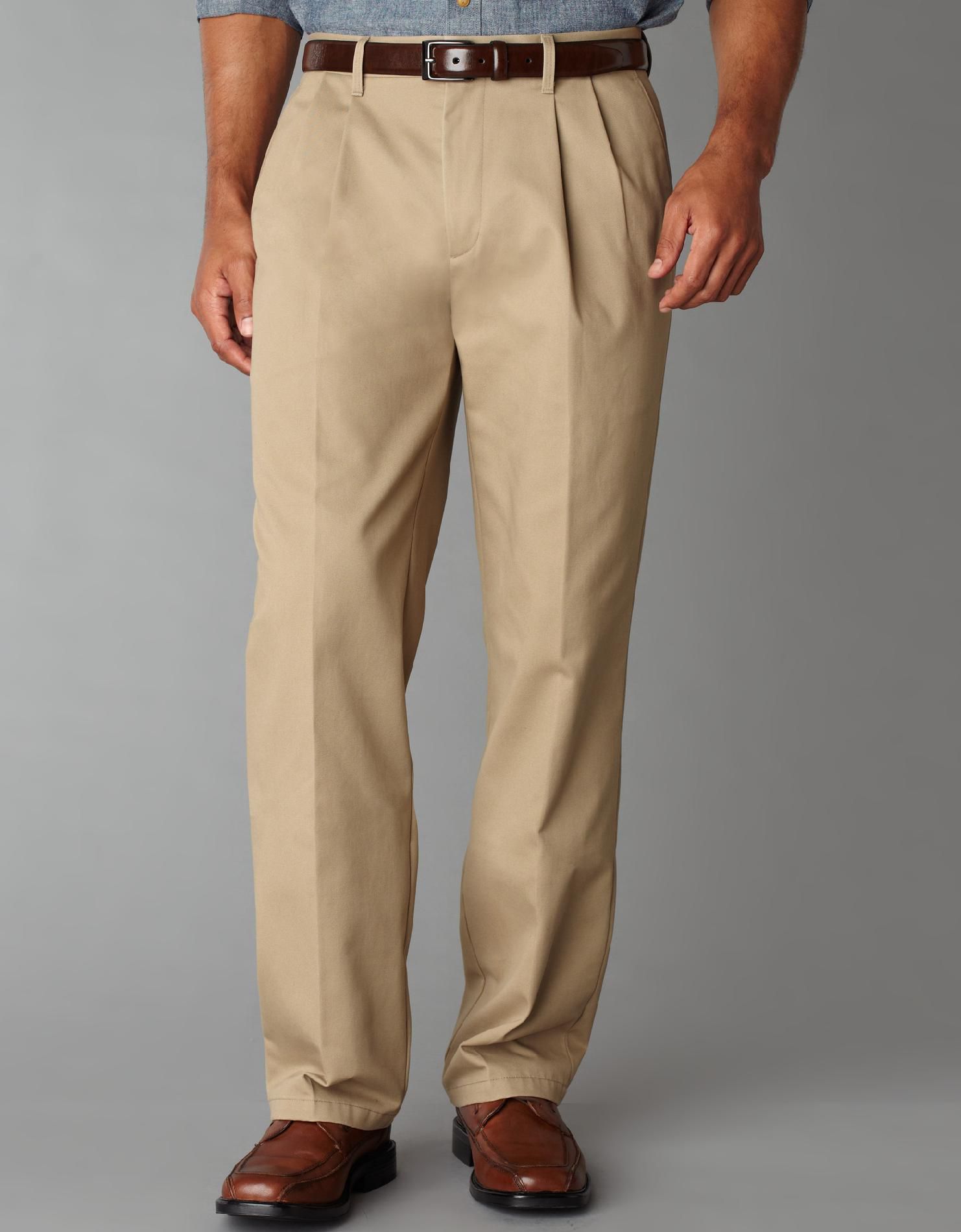 Dockers Men’s Pants Khakis Flat Front Stain Resistant Beige at mygofer.com