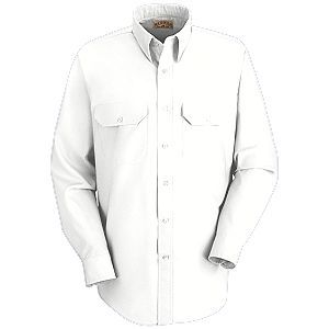 Men's Solid Dress Uniform Long-Sleeve Shirt