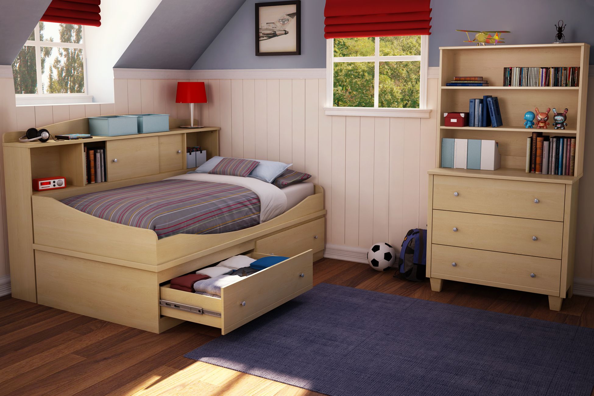 South Shore Twin 39-inch Clever collection in Natural Maple finish at Sears.com