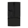 25 cu. ft. French Door Counter-Depth Bottom-Freezer Refrigerator - Black