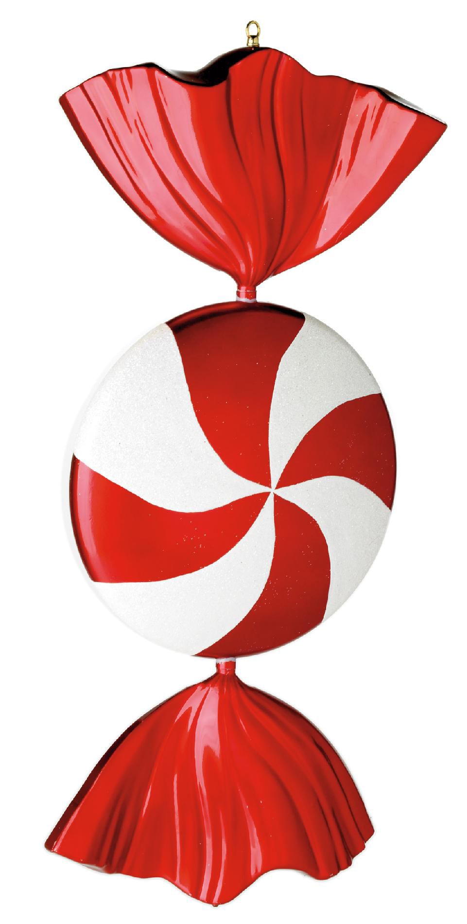 37 Inch Red and White Swirl Round Candy Ornament                                                                                 at mygofer.com
