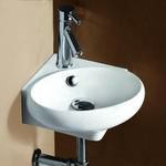 Elanti Porcelain White Corner Wall-Mounted Oval 15 x 14 Inch Compact Sink at Sears.com