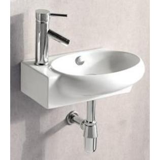 Elanti Porcelain White Wall-Mounted Oval 17 x 11 Right-Facing Sink ...