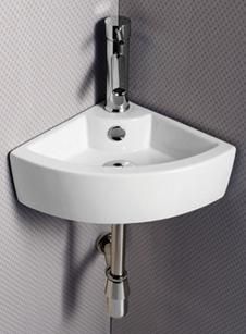 Elanti Porcelain White Wall-Mounted Corner Sink 17 x 12 Inch at Sears.com