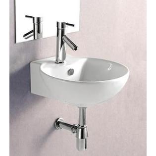Elanti Porcelain White Wall-Mounted 17 x 16 Inch Deep Bowl Sink - Home ...