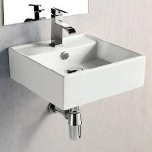 Elanti Porcelain White Wall-Mounted 15 Square Sink - Home ...