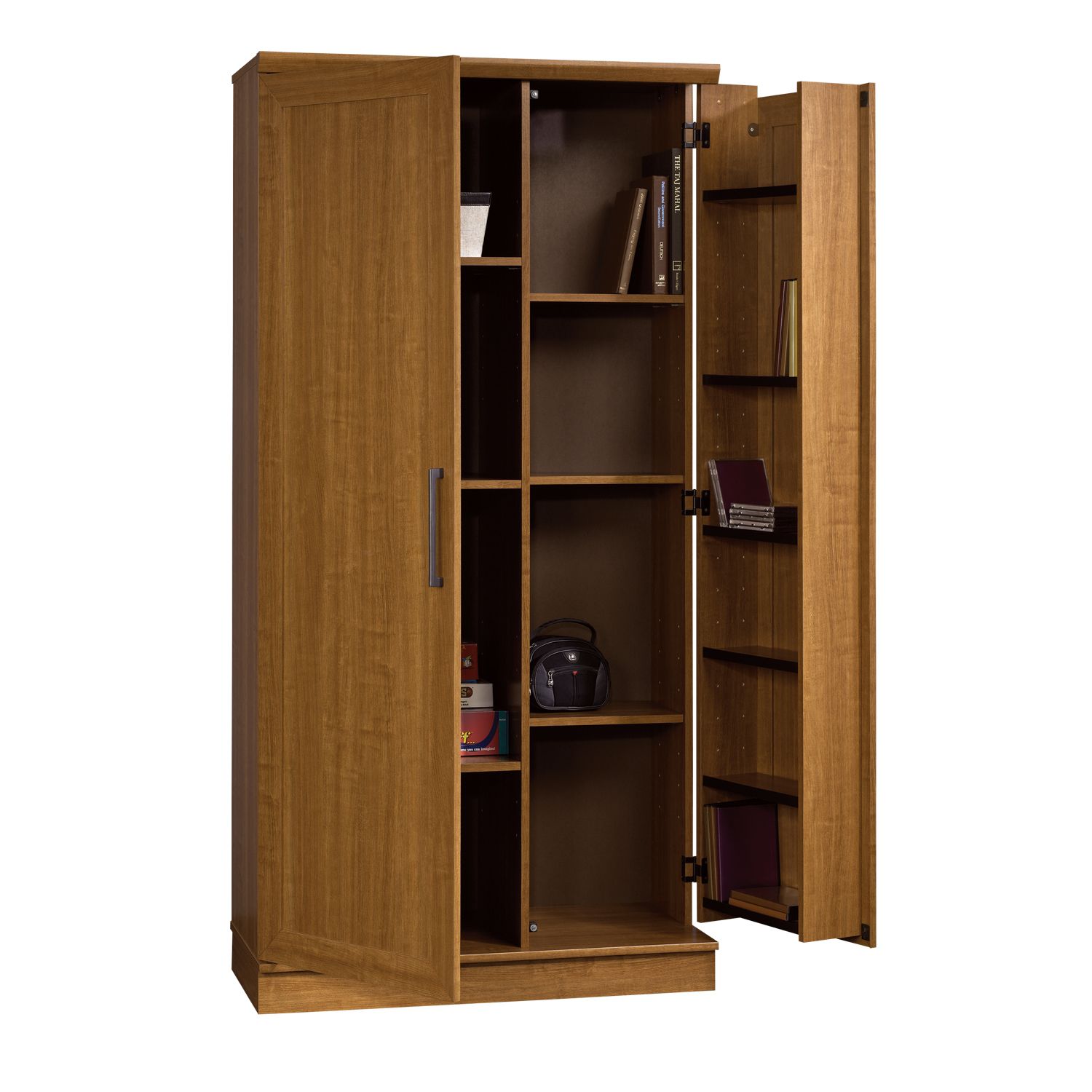 Sauder Homeplus Storage Cabinet Swing Out Doors Sienna Oak