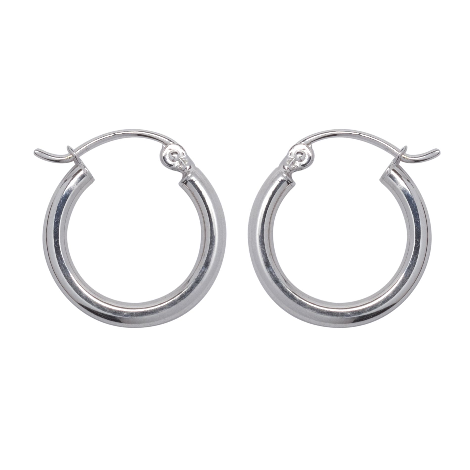 10K White Gold 15mm Hoop Earrings at Kmart.com
