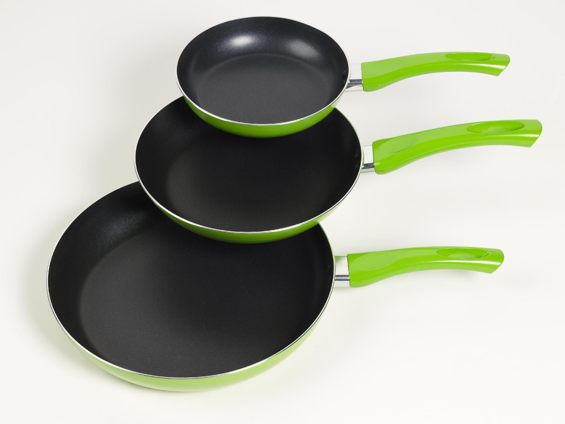 Basic Essentials Green 3pc Fry Pan Set