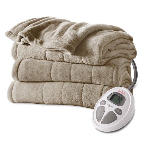 Sunbeam Full Channeled Microplush Heated Blanket at Kmart.com
