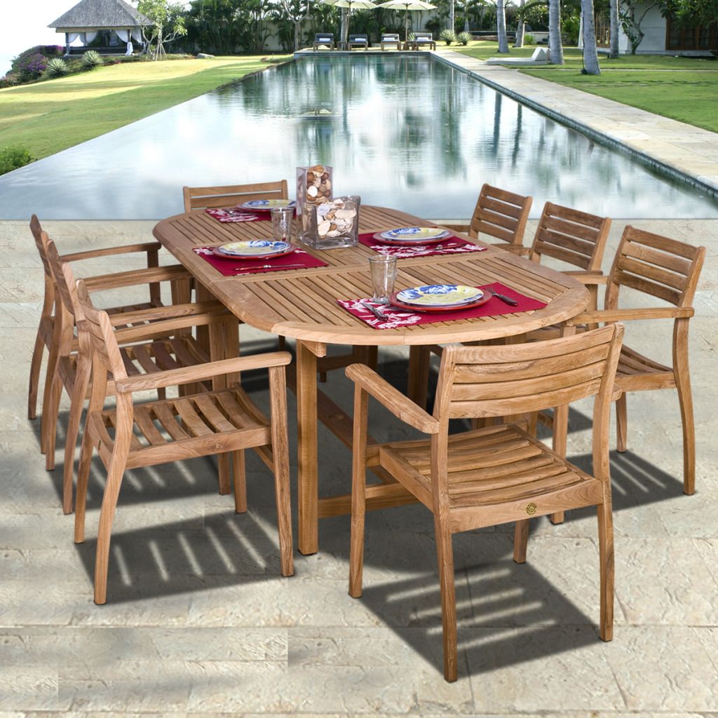 Amazonia Mirage 9-pc Teak Dining Set at Kmart.com