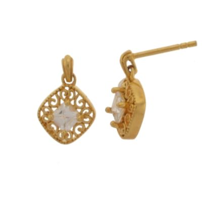 18kt Gold Over Sterling Silver Cubic Zirconia Earrings at Kmart.com