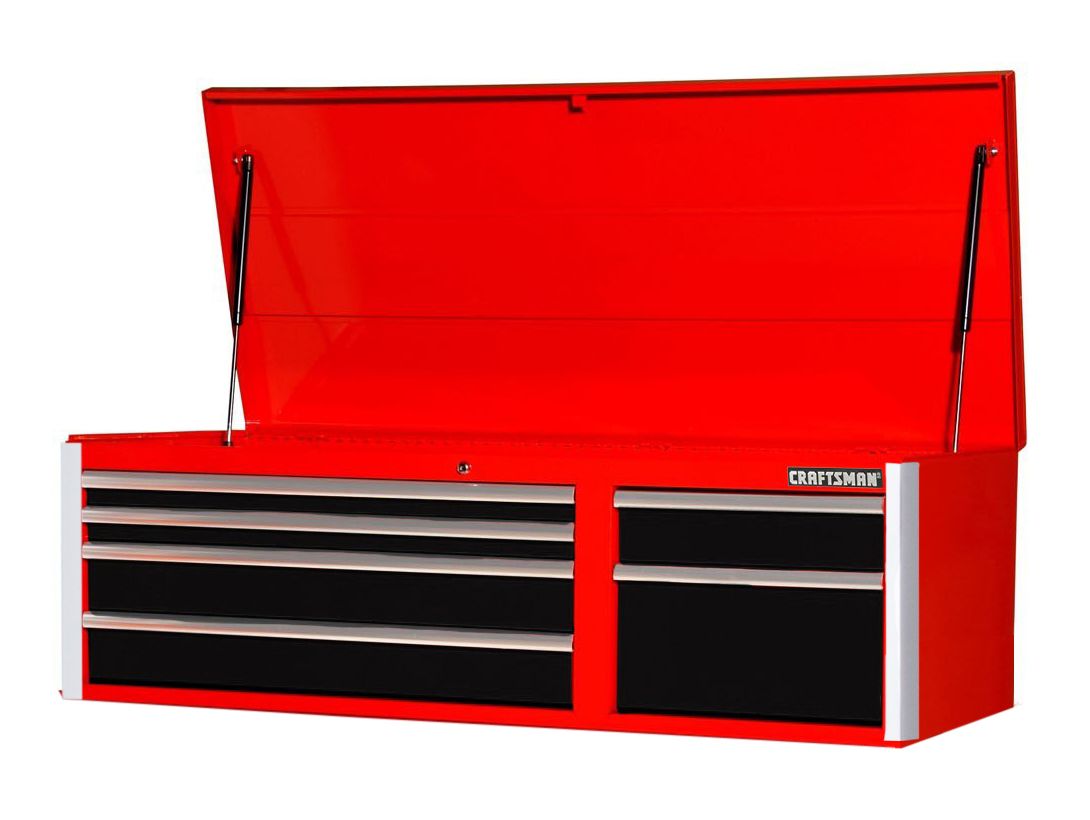 Craftsman 56 6-Drawer Ball Bearing Slides Top Chest Red&Black