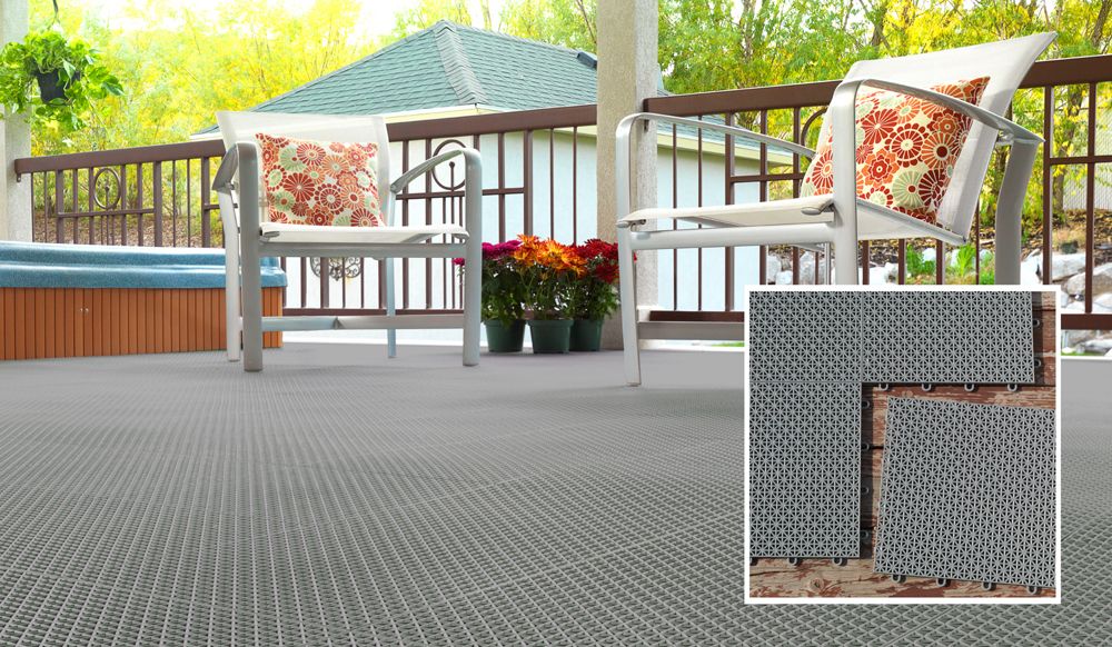 TopDeck Open Grid 12" x 12" Deck and Garage Tile - Gray, Pack of 40 at Sears.com