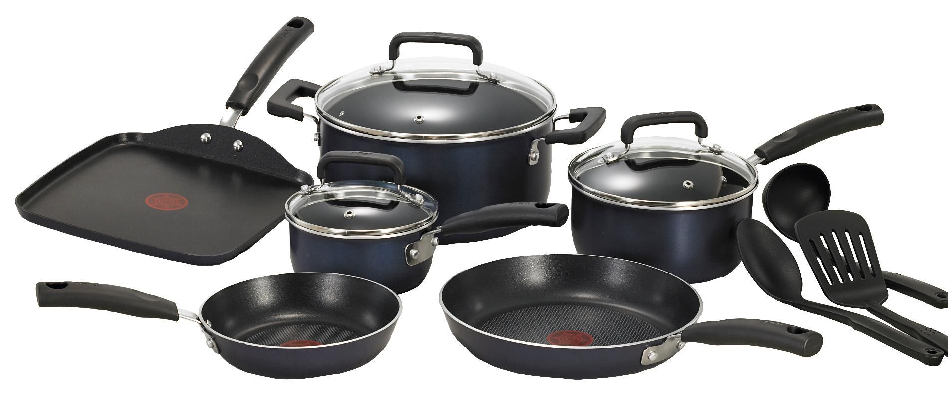 T-fal Signature Total Non-Stick 12-piece Cookware Set  Blue