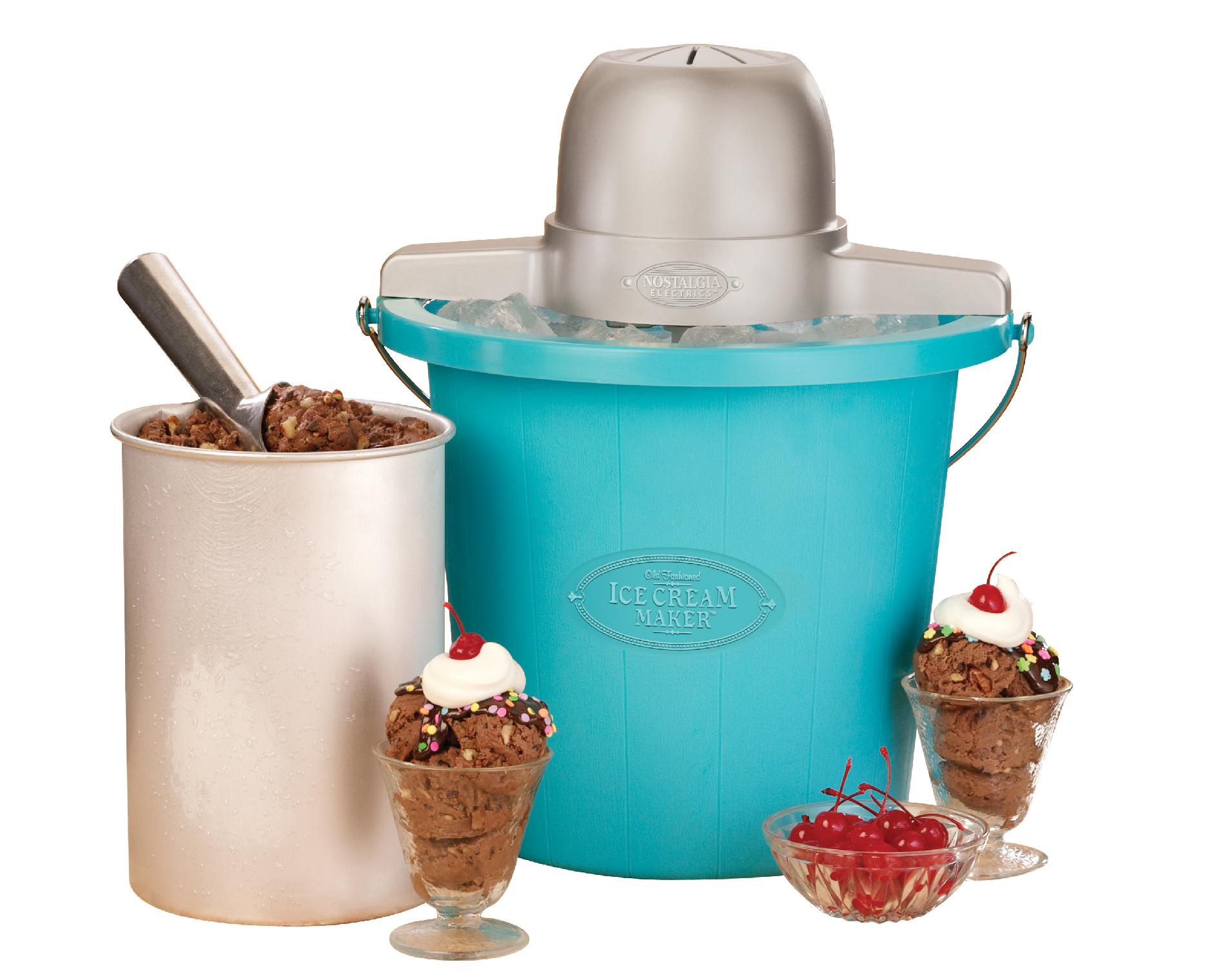 Nostalgia Electrics ICMP400BLUE 4-Quart Blue Bucket Electric Ice Cream Maker at Sears.com
