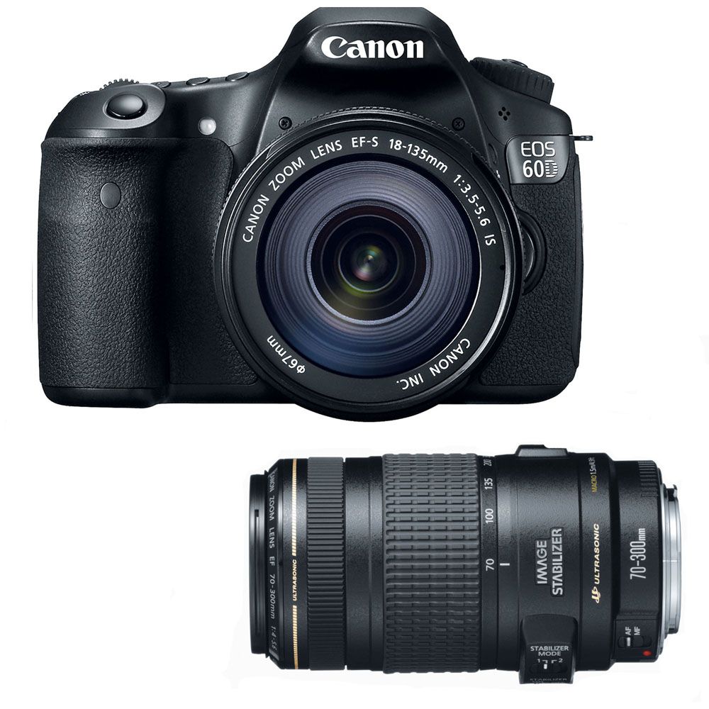 4460B004L2-KIT EOS 60D Digital SLR Camera, EF-S 18-135mm f3.5-5.6 IS Lens, EF 70-300mm f/4-5.6 IS USM Telephoto Zoom Lens