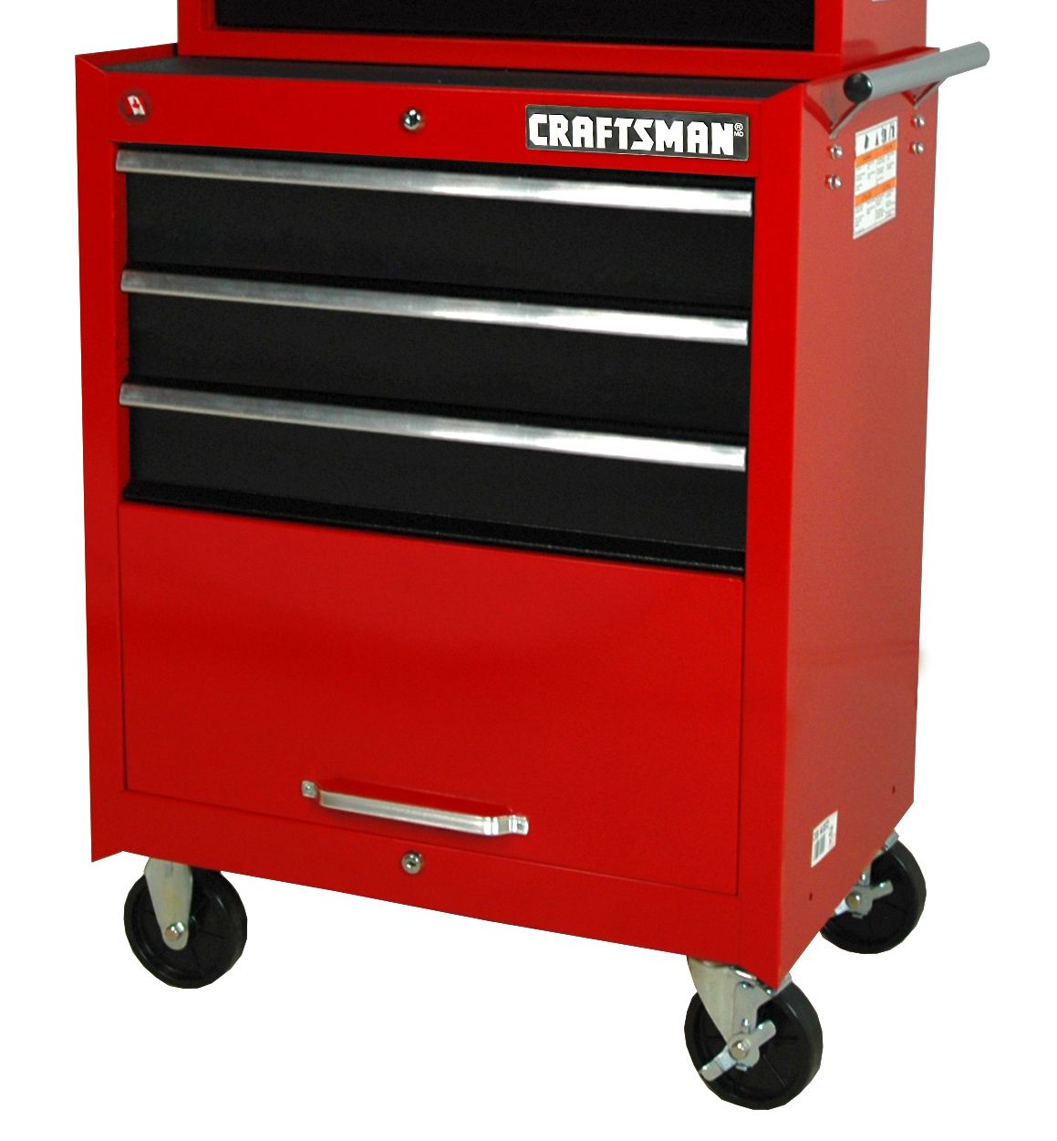 Craftsman 27 3-Drawer Ball Bearing Slides Roller Cabinet Red&Black