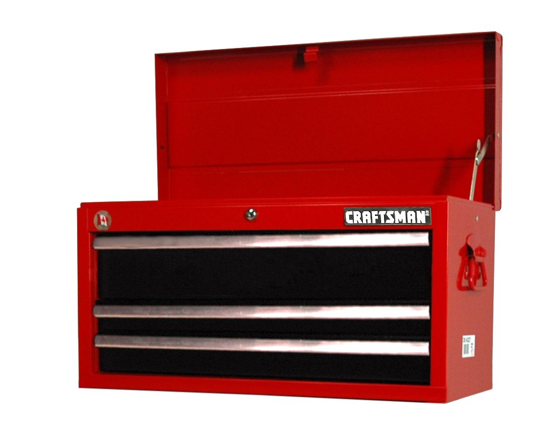 Craftsman 27 3-Drawer Ball Bearing Slides Top Chest Red&Black