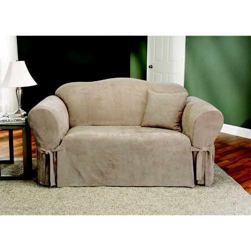 Sure Fit Slipcover Soft Suede Taupe Loveseat at Sears.com