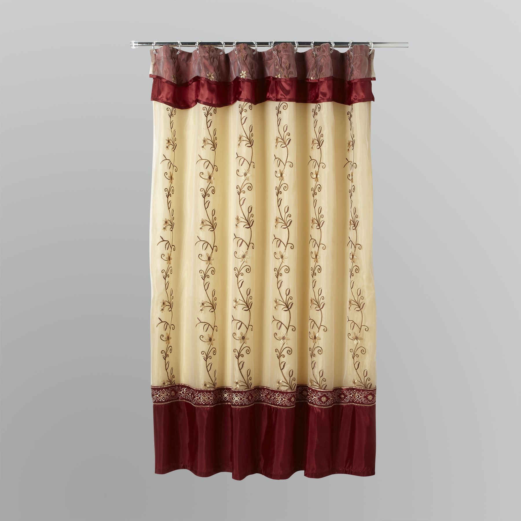 Essential Home Shower Curtain Ribbon Flower Fabric - Bed & Bath ...
