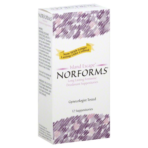 Norforms Suppositories, Long Lasting Feminine Deodorant, 12 ct.