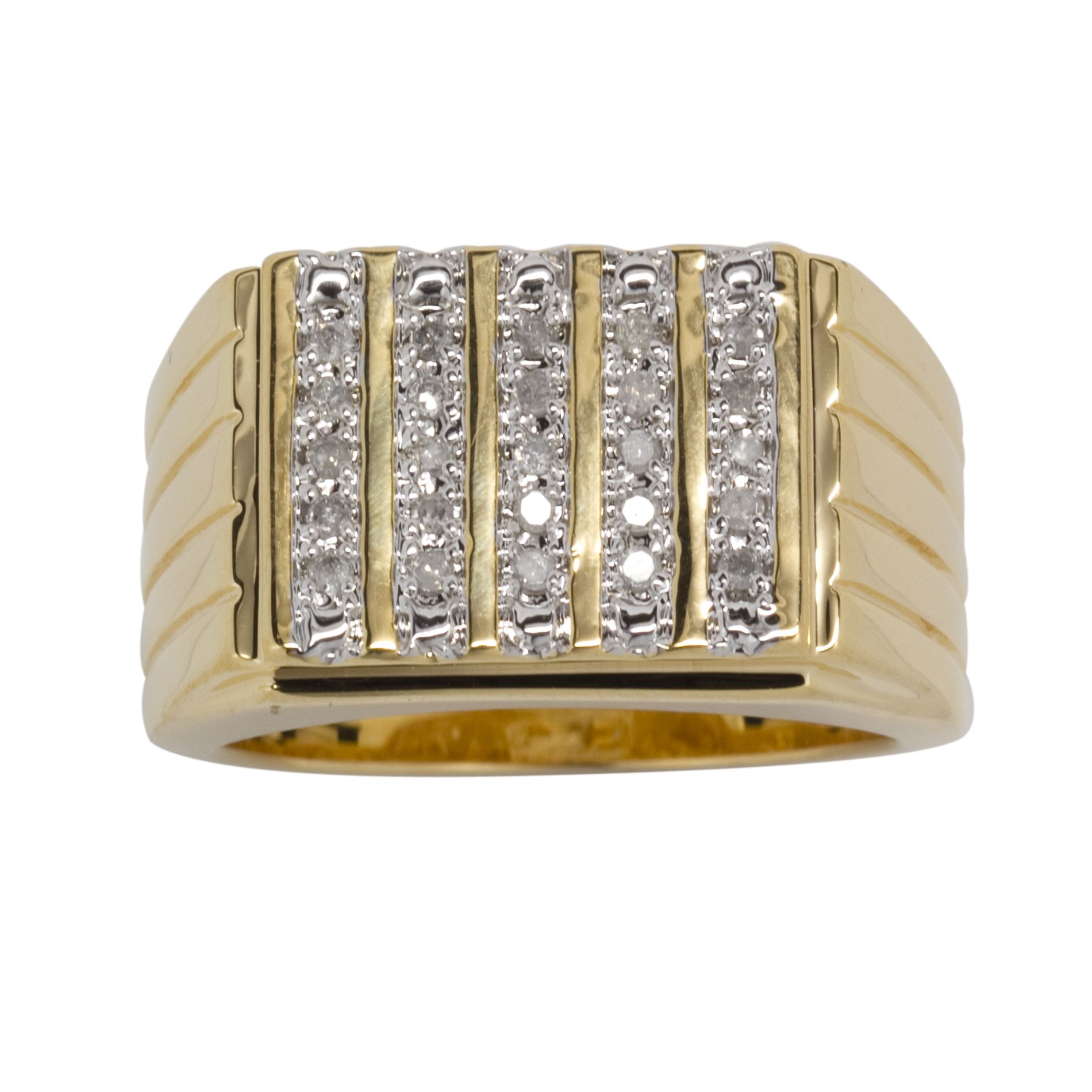 Men's 1/4cttw Diamond Ring 18k Gold over