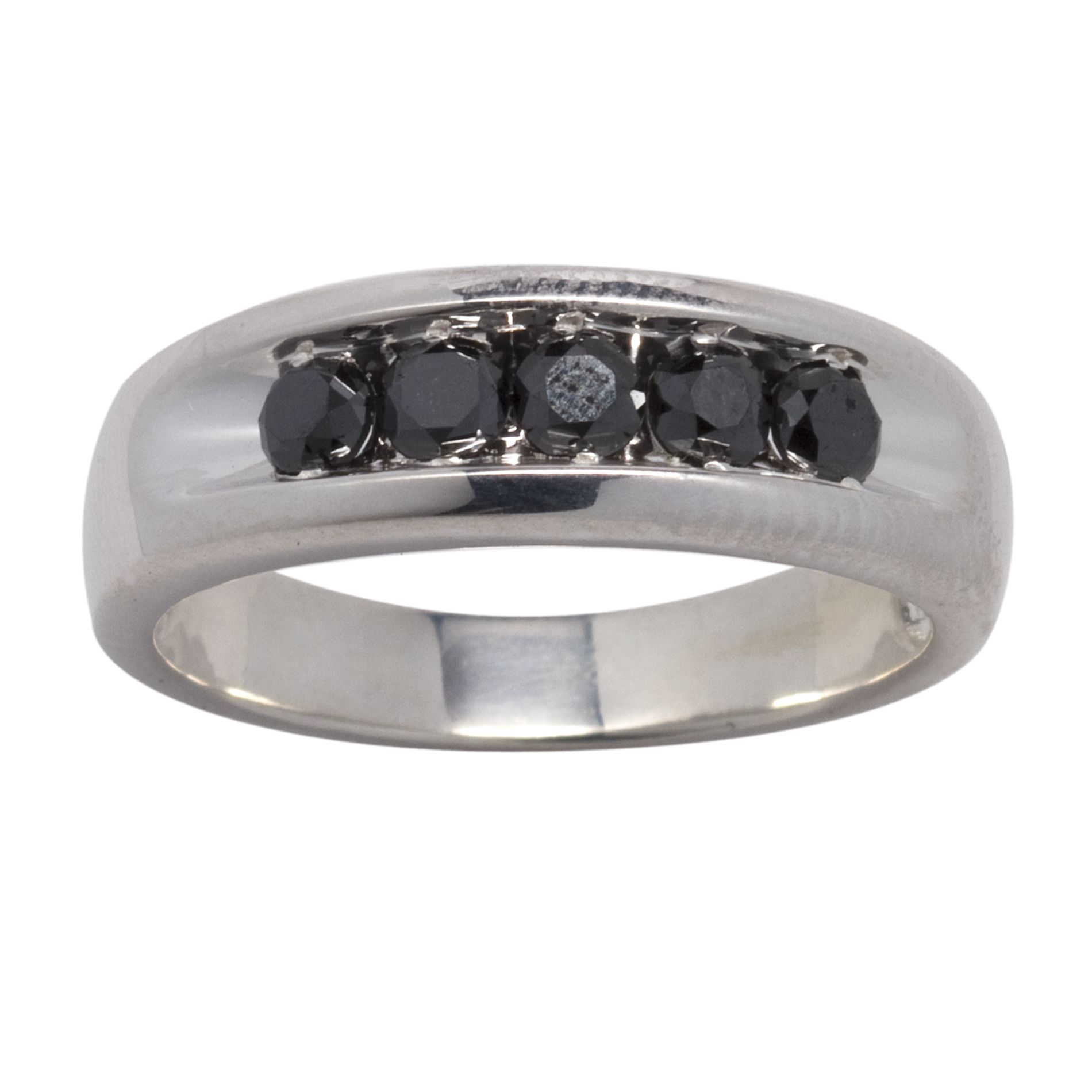 Gents 1cttw Black Diamond Ring Sterling Silver