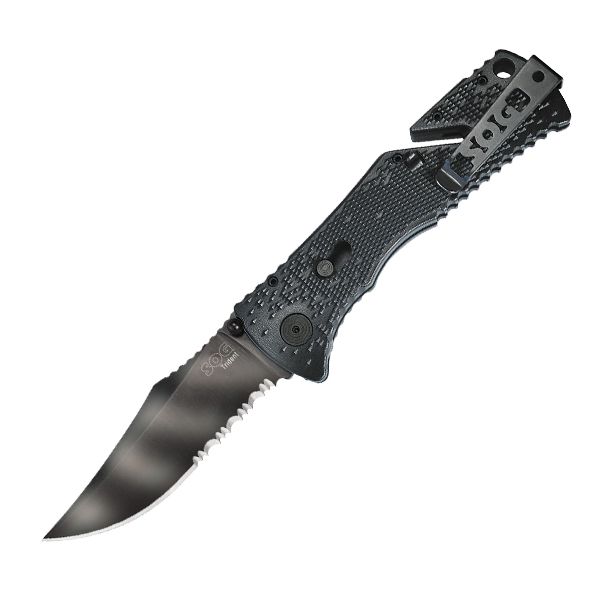 SOG® Specialty Knives & Tools TF-3 Trident 3.75" Knife, 1/2 Serrated, Tiger Stripe, Satin at Sears.com
