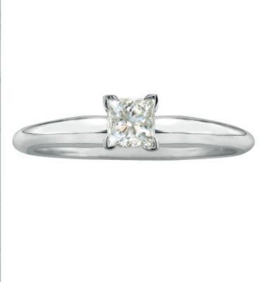Tradition Diamond 14k White gold 1/2ctw Princess Diamond Solitaire Ring at Kmart.com