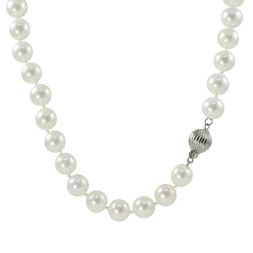 18" Sterling Silver 10mm White Shell Pearl Necklace at Kmart.com