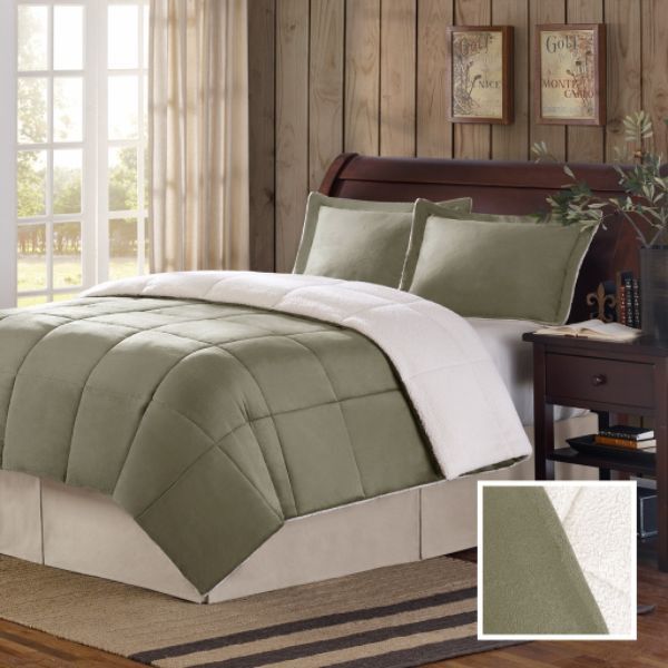 Premium Comfort Premier Micro Mink and Berber Reverse Comforter Set at Kmart.com