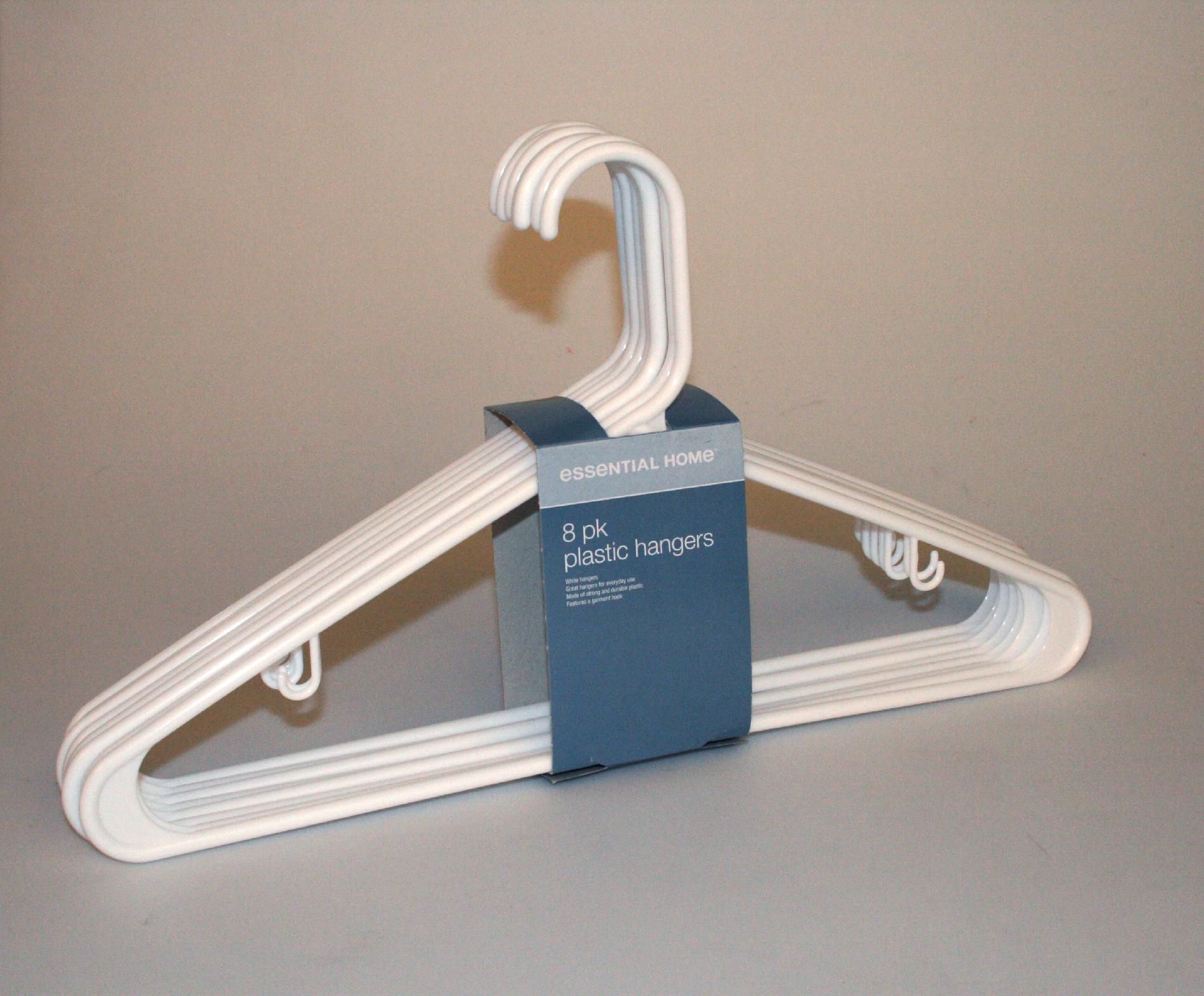 Essential Home 8Pack Colored Plastic Hangers Home