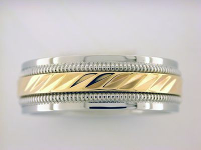 Men's 8MM Stainless Steel with Yellow IP Plating Band at Sears.com