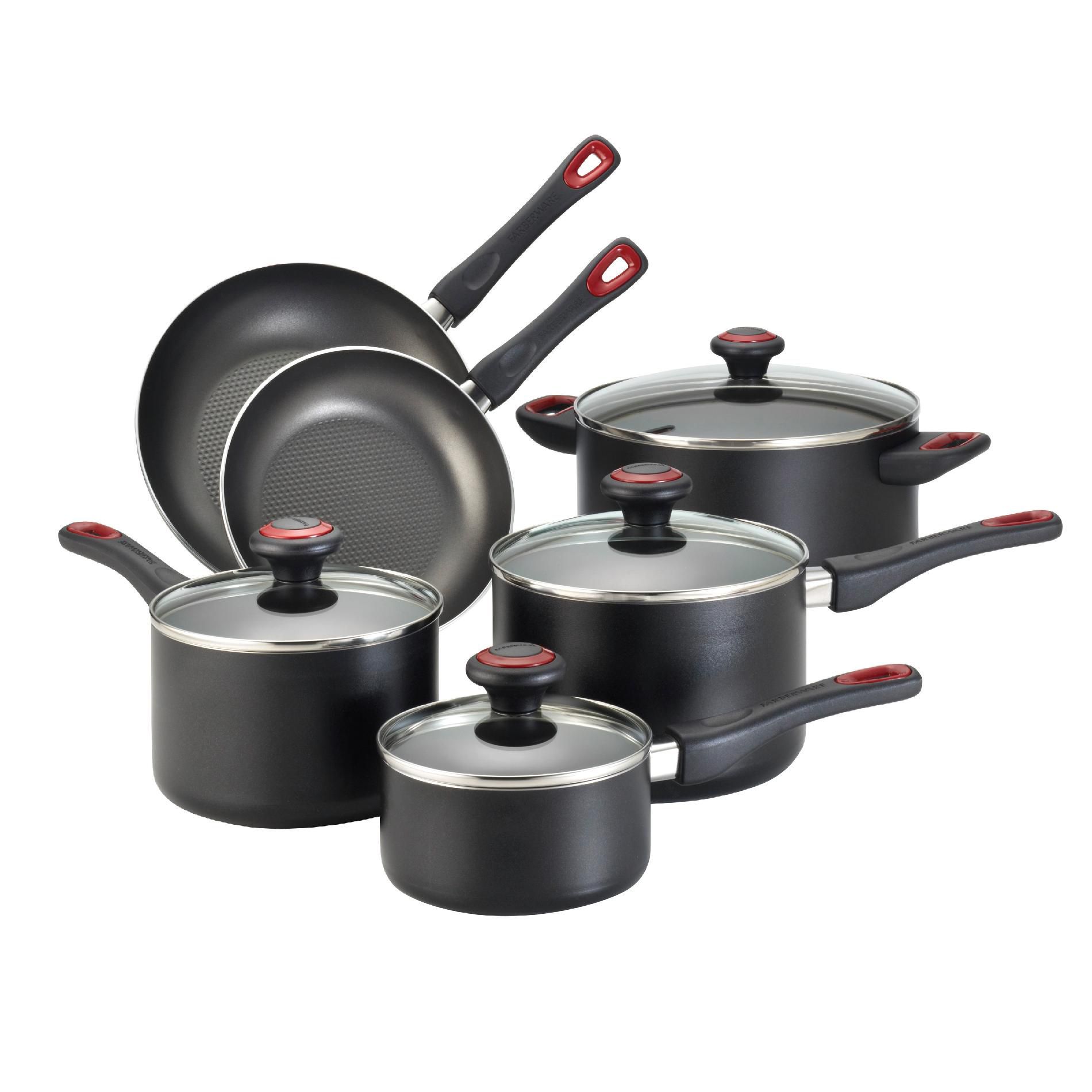 Farberware Dishwasher Safe High Performance Nonstick 10-piece set (black)