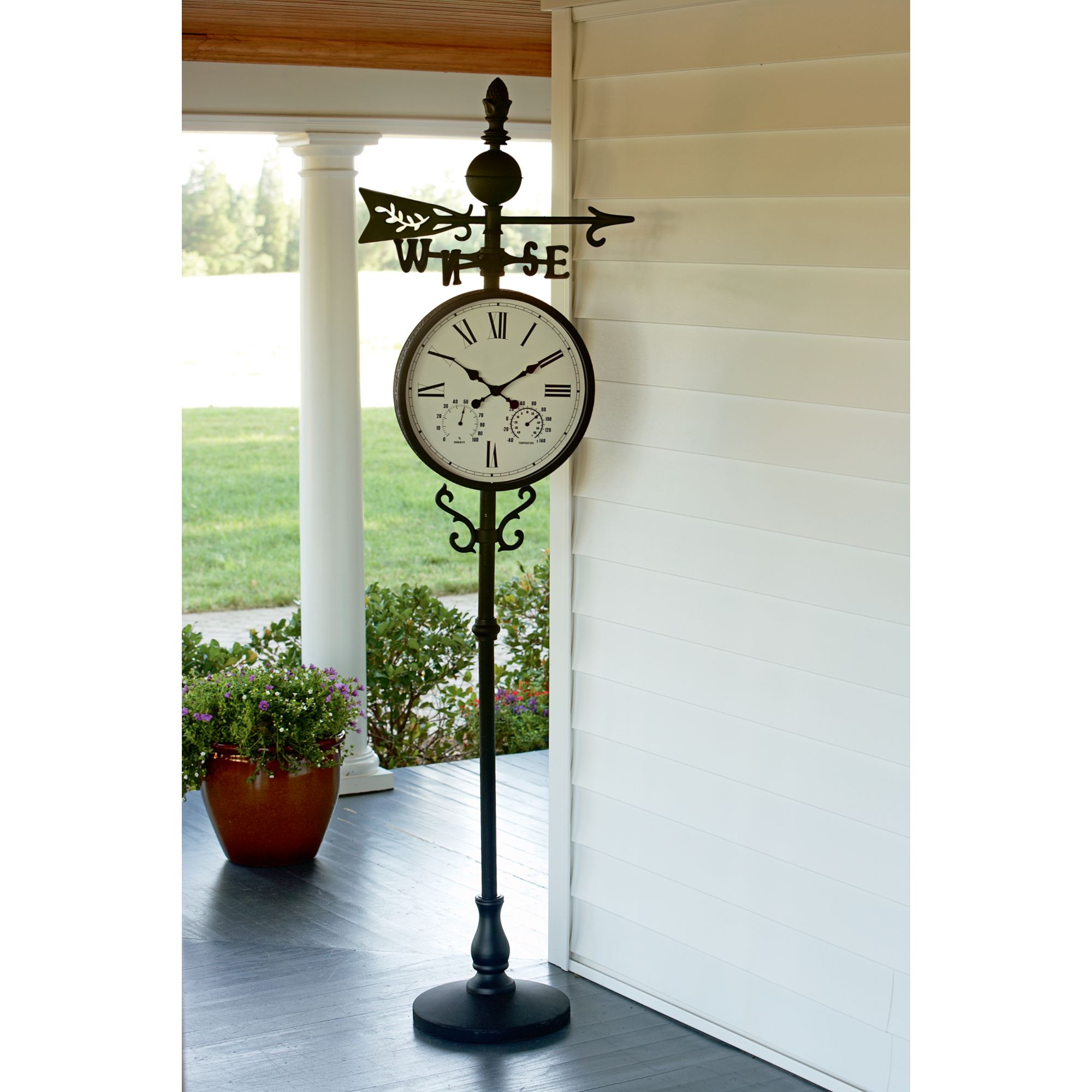 Weather Vane Clock with Temperature & Humidity Gauges