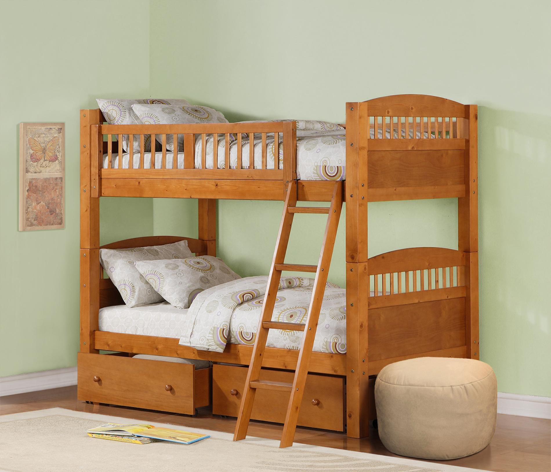 Pine Bunk Beds Mexican Pine Corona 3 Bunk Bed Bedroom Furniture