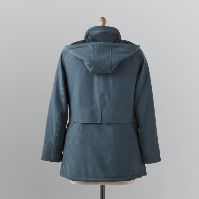 Fleet Street Women's Plus Microfiber Coat