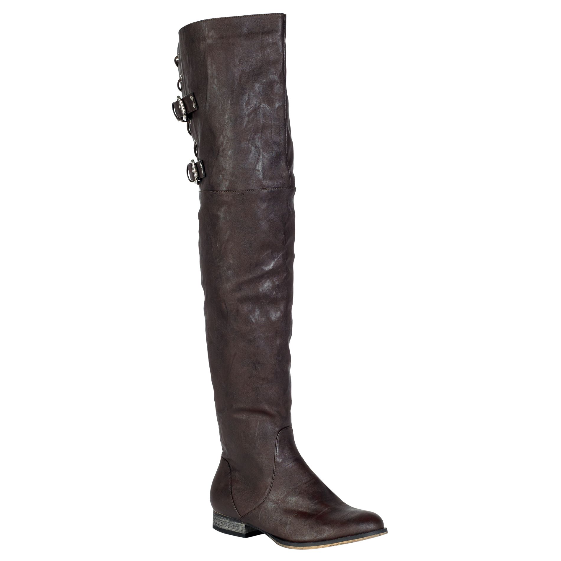 Pink Duchess Women's Cameo Over the Knee Flat Boot - Brown at Sears.com