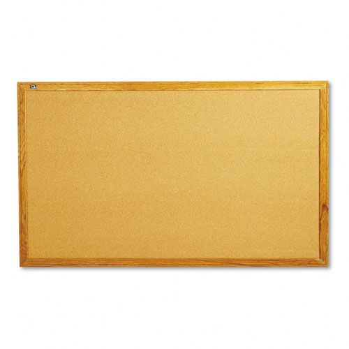 'Quartet Cork Bulletin Board, 60 x 36, Solid Oak Frame