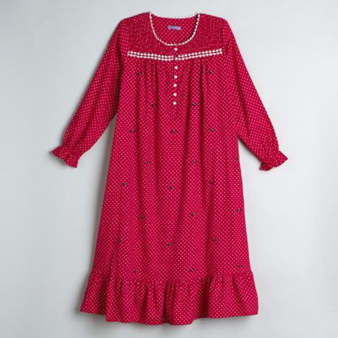 Laura Scott Women's Plus Size Cotton Flannel Nightgown