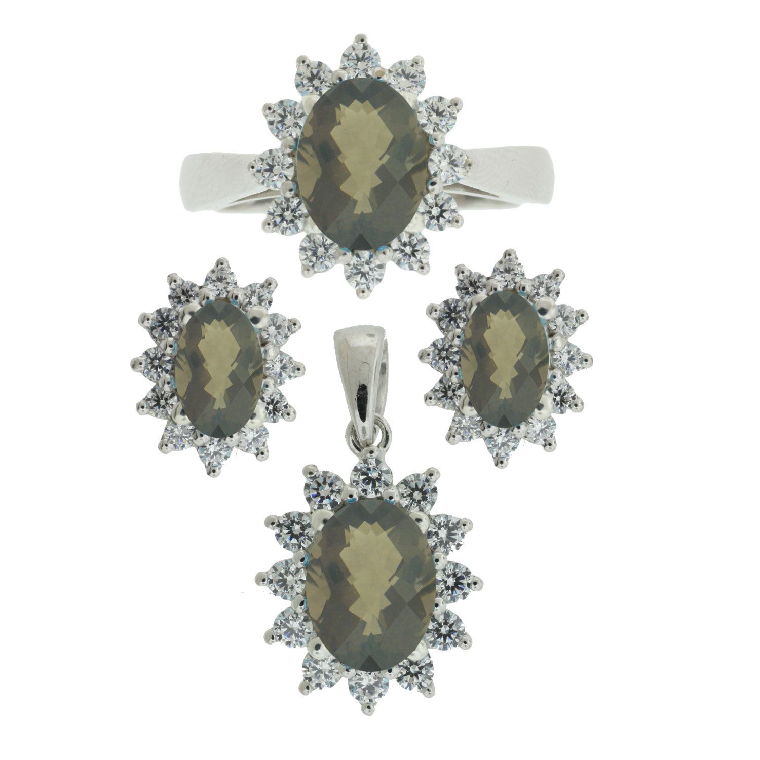 Gold over Silver Garnet & Lab Created Sapphire 3 pc Set at Kmart.com
